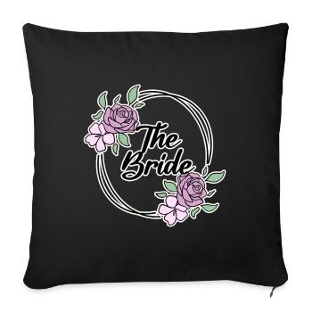Motif de mariée - Housse de coussin décorative 45 x 45 cm - noir - Devant