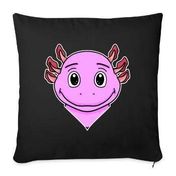 Motif Axolotl Enfants - Housse de coussin décorative 45 x 45 cm - noir - Devant