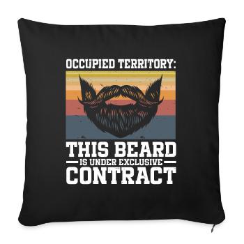 Beard Saying Bearded Father Husband - Sofa pillowcase 17,3'' x 17,3'' (45 x 45 cm) - black - Front