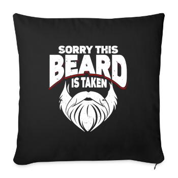 Beard Saying Bearded Father Husband - Sofa pillowcase 17,3'' x 17,3'' (45 x 45 cm) - black - Front