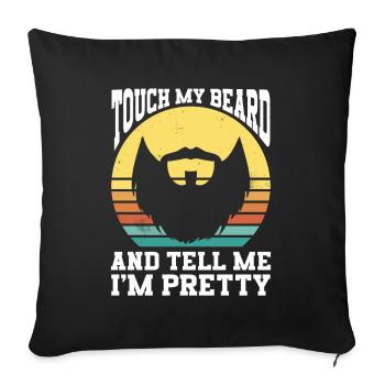 Beard Saying Bearded Father Husband - Sofa pillowcase 17,3'' x 17,3'' (45 x 45 cm) - black - Front