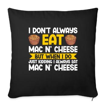 Mac And Cheese Makkaroni - Sofakissenbezug 45 x 45 cm - Schwarz - Vorne