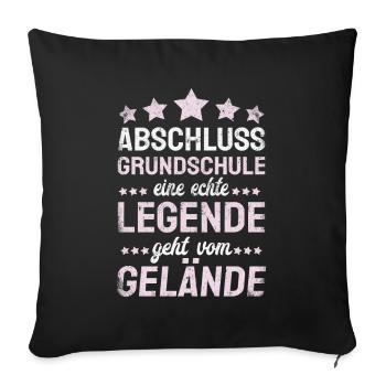 Grundschule Geschafft 2026 Grundschule Abschied - Sofakissenbezug 45 x 45 cm - Schwarz - Vorne