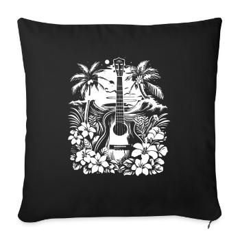 Guitar Sketch - Sofa pillowcase 17,3'' x 17,3'' (45 x 45 cm) - black - Front