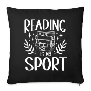 Lecture d’un rat de bibliothèque - Housse de coussin décorative 45 x 45 cm - noir - Devant