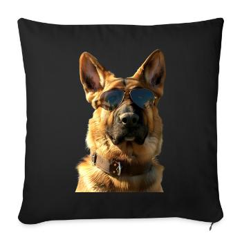 German Shepherd Dog Love German Shepherd Dog Dogs - Sofa pillowcase 17,3'' x 17,3'' (45 x 45 cm) - black - Front