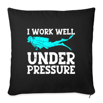Diving Diver - Sofa pillowcase 17,3'' x 17,3'' (45 x 45 cm) - black - Front
