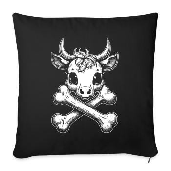 Kuh-Pirat: Einzigartiges Shirt für Trendsetter - Sofakissenbezug 45 x 45 cm - Schwarz - Vorne