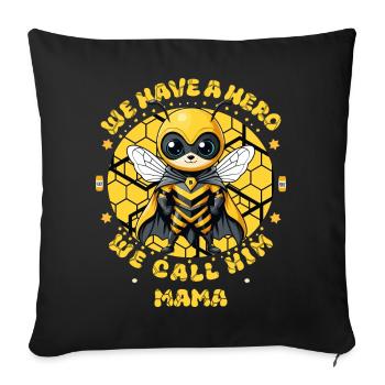 Bienen haben auch Helden - Sofakissenbezug 45 x 45 cm - Schwarz - Vorne