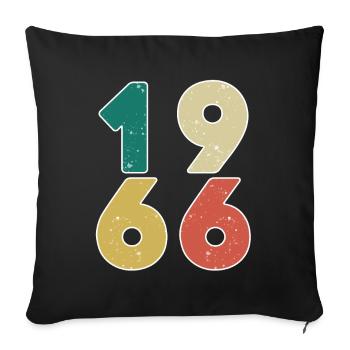 1966 - Jahrgang 1966 - Baujahr 1966 - Sofakissenbezug 45 x 45 cm - Schwarz - Vorne