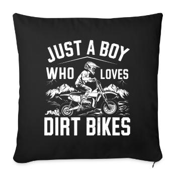 Juste un garçon qui aime les motos tout-terrain - Housse de coussin décorative 45 x 45 cm - noir - Devant
