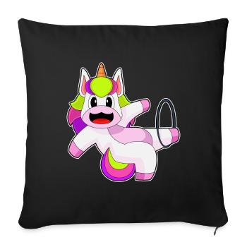 Unicorn Fitness Hoop Workout Gymnastics - Sofa pillowcase 17,3'' x 17,3'' (45 x 45 cm) - black - Front