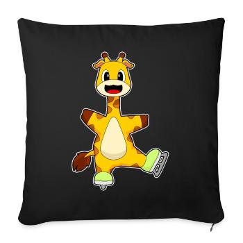 Giraffe Eislaufen Schlittschuhe - Sofa pillowcase 17,3'' x 17,3'' (45 x 45 cm) - black - Front