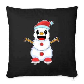 Schneemann Weihnachten Eislaufen - Sofa pillowcase 17,3'' x 17,3'' (45 x 45 cm) - black - Front