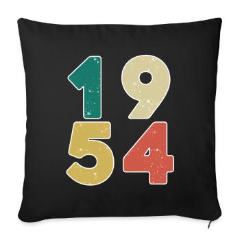 1954 - Born 1954 - Built in 1954 - Sofa pillowcase 17,3'' x 17,3'' (45 x 45 cm) - black - Front