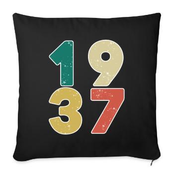 1937 - Né en 1937 - Construit en 1937 - Housse de coussin décorative 45 x 45 cm - noir - Devant