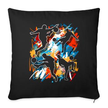 Soccer Soccer Players - Sofa pillowcase 17,3'' x 17,3'' (45 x 45 cm) - black - Front