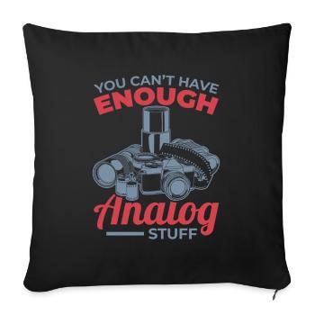 Vous ne pouvez pas avoir assez de trucs analogiques - Housse de coussin décorative 45 x 45 cm - noir - Devant