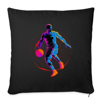 Amateur de basket-ball des années 90 - Housse de coussin décorative 45 x 45 cm - noir - Devant