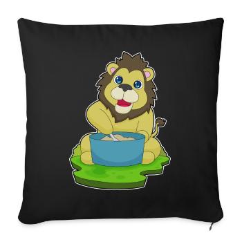 Lion Cook Cooking Pot Cooking - Sofa pillowcase 17,3'' x 17,3'' (45 x 45 cm) - black - Front