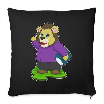 Livre Lion - Housse de coussin décorative 45 x 45 cm - noir - Devant