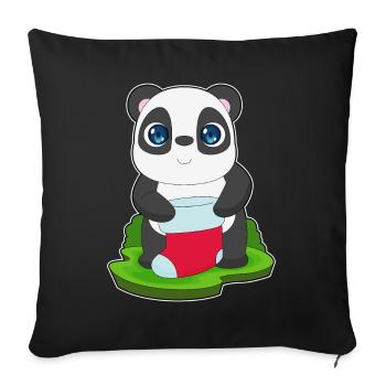 Panda Christmas Christmas Sock - Sofa pillowcase 17,3'' x 17,3'' (45 x 45 cm) - black - Front
