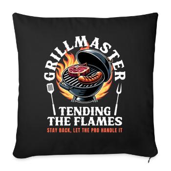 Grillmeister BBQ Barbecue Grill Grilling Saying - Sofa pillowcase 17,3'' x 17,3'' (45 x 45 cm) - black - Front