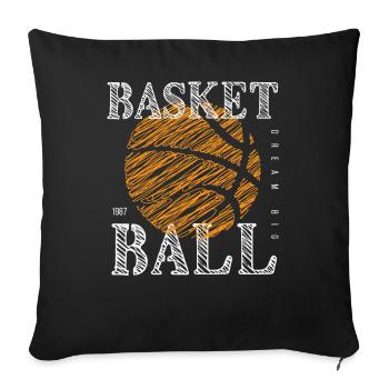Basket-ball Basketteurs Joueurs - Housse de coussin décorative 45 x 45 cm - noir - Devant
