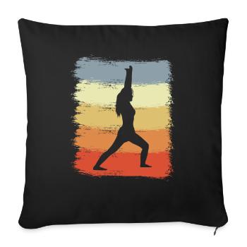 Yogini Vintage Look - Sofa pillowcase 17,3'' x 17,3'' (45 x 45 cm) - black - Front