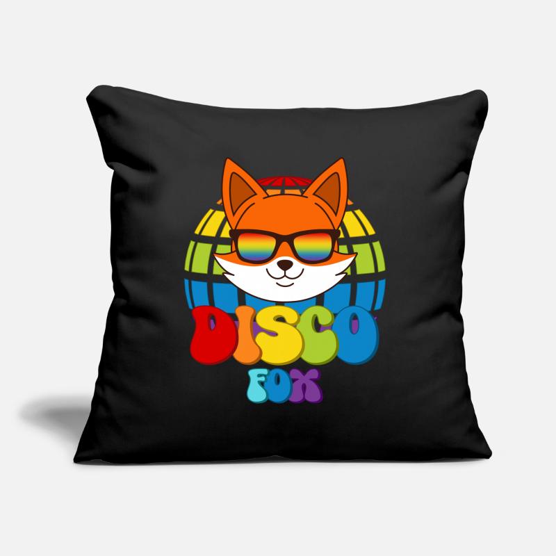Disco Fox Lunettes de soleil Disco Ball Fox Housse de coussin décorative 45 x 45 cm