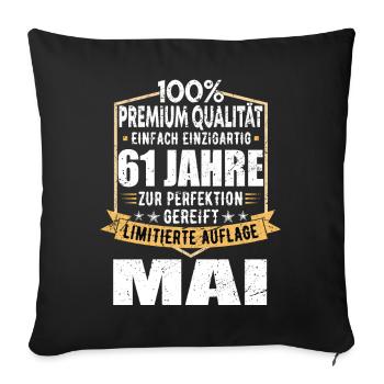 61 Years Anniversary Design Limited - Sofa pillowcase 17,3'' x 17,3'' (45 x 45 cm) - black - Front