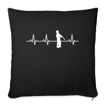 Clarinetist Heartbeat - Sofa pillowcase 17,3'' x 17,3'' (45 x 45 cm) - black - Front