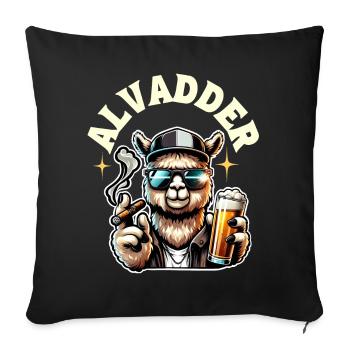 Alvadder Alpaka Papa Vater Vatertag - Sofakissenbezug 45 x 45 cm - Schwarz - Vorne