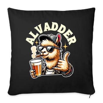 Alvadder Alpaka Papa Vater Vatertag - Sofakissenbezug 45 x 45 cm - Schwarz - Vorne