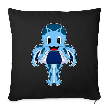 Été de nage dans le ring de natation de la pieuvre - Housse de coussin décorative 45 x 45 cm - noir - Devant