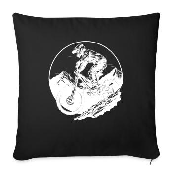 Mountain biking - Sofa pillowcase 17,3'' x 17,3'' (45 x 45 cm) - black - Front