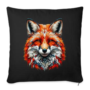 Fuchs - Sofakissenbezug 45 x 45 cm - Schwarz - Vorne