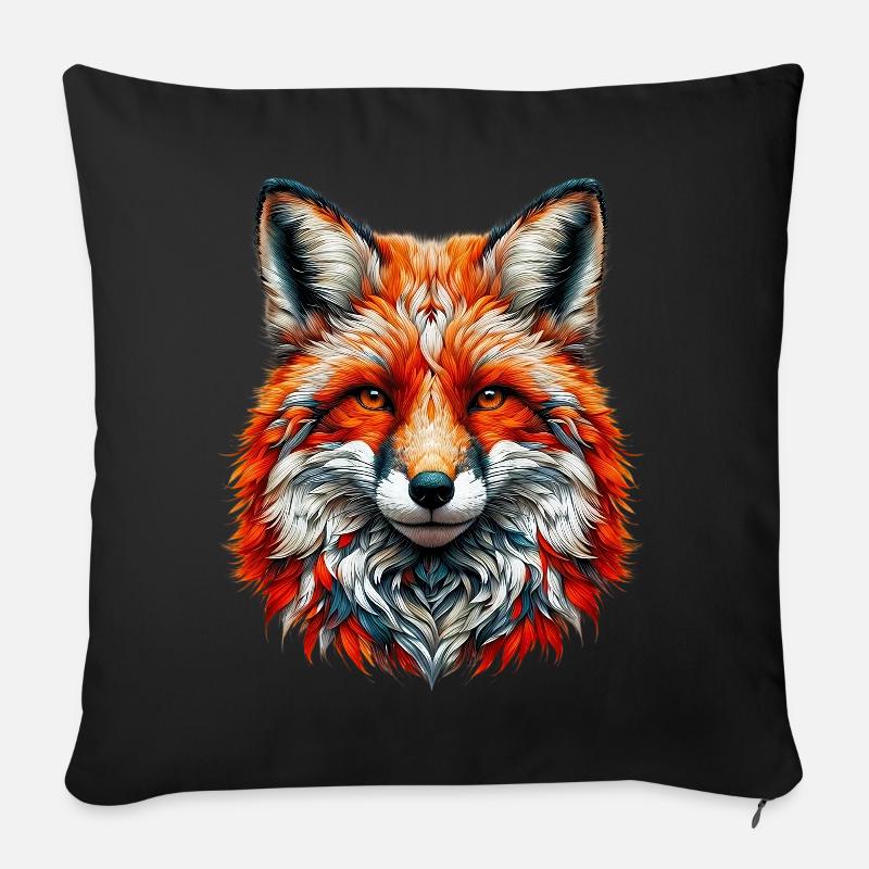 Fuchs - Sofakissenbezug 45 x 45 cm - Schwarz