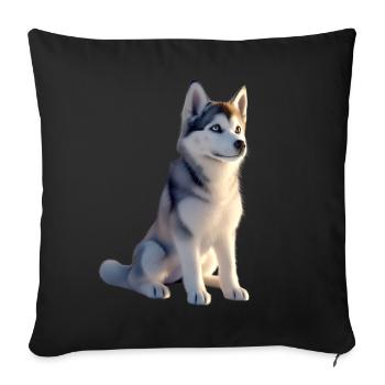 Husky Dogs Lover Dog Love Siberian Huskies - Sofa pillowcase 17,3'' x 17,3'' (45 x 45 cm) - black - Front