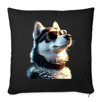 Husky Dogs Lover Dog Love Siberian Huskies - Sofa pillowcase 17,3'' x 17,3'' (45 x 45 cm) - black - Front