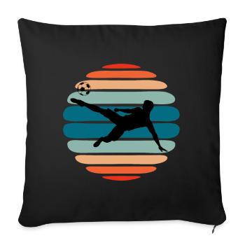 Gardien Soccer Silhouette Retro - Housse de coussin décorative 45 x 45 cm - noir - Devant