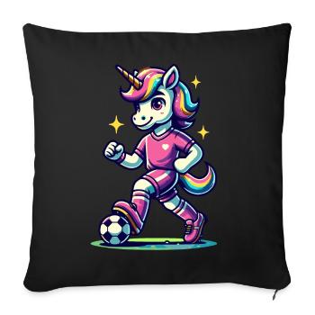 Fans de licornes de football Licornes de football Licorne - Housse de coussin décorative 45 x 45 cm - noir - Devant