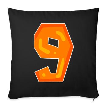 Number 9 - Nine - 9 Motif Orange - Sofa pillowcase 17,3'' x 17,3'' (45 x 45 cm) - black - Front