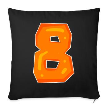 Number 8 Number Eight Motif - Sofa pillowcase 17,3'' x 17,3'' (45 x 45 cm) - black - Front