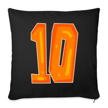 Dix 10 Numéro Orange - Housse de coussin décorative 45 x 45 cm - noir - Devant