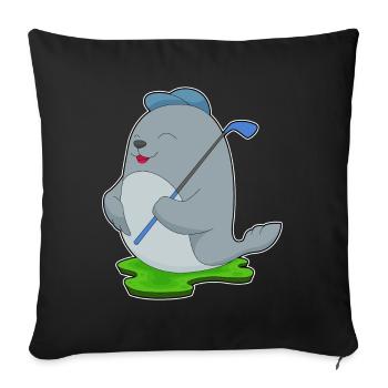 Seal Golf Golf Clubs - Sofa pillowcase 17,3'' x 17,3'' (45 x 45 cm) - black - Front