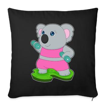 Bodybuilder Koala Haltères Bodybuilding - Housse de coussin décorative 45 x 45 cm - noir - Devant