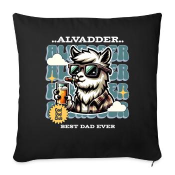 Alvadder Alpaka Papa Vater Vatertag - Sofakissenbezug 45 x 45 cm - Schwarz - Vorne