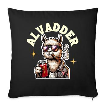 Alvadder Alpaka Papa Vater Vatertag - Sofakissenbezug 45 x 45 cm - Schwarz - Vorne