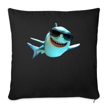 Requin Requin Requin Tigre Requin Requin Gris Grand Requin Blanc - Housse de coussin décorative 45 x 45 cm - noir - Devant